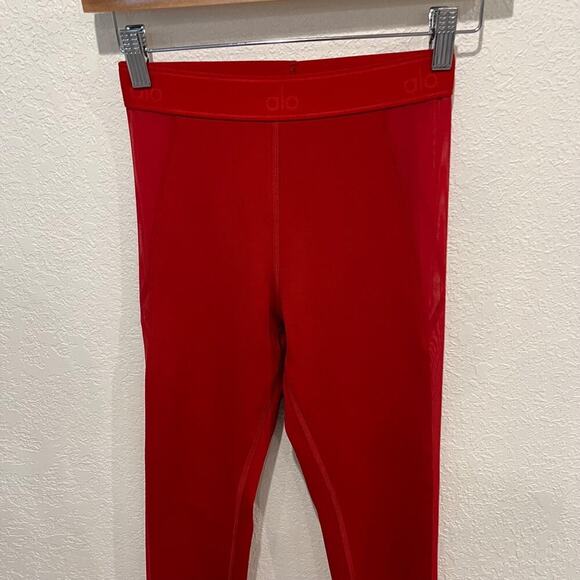 Alo Yoga Airlift High-Waist Ballet Dream Legging XS Red Sheer Dance Activewear - Picture 4 of 9